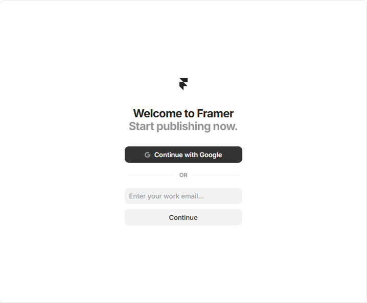 Signing in to a Framer account