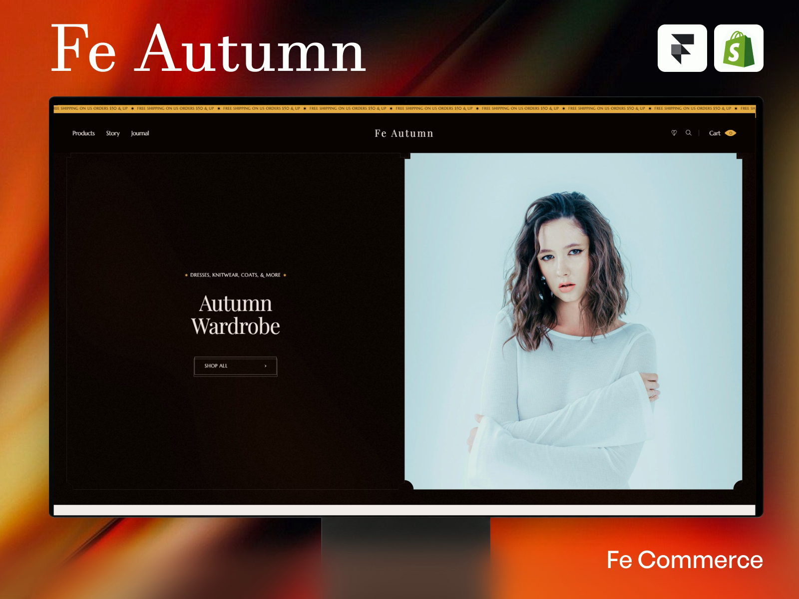 Fe Autumn luxury fashion store template for Framer